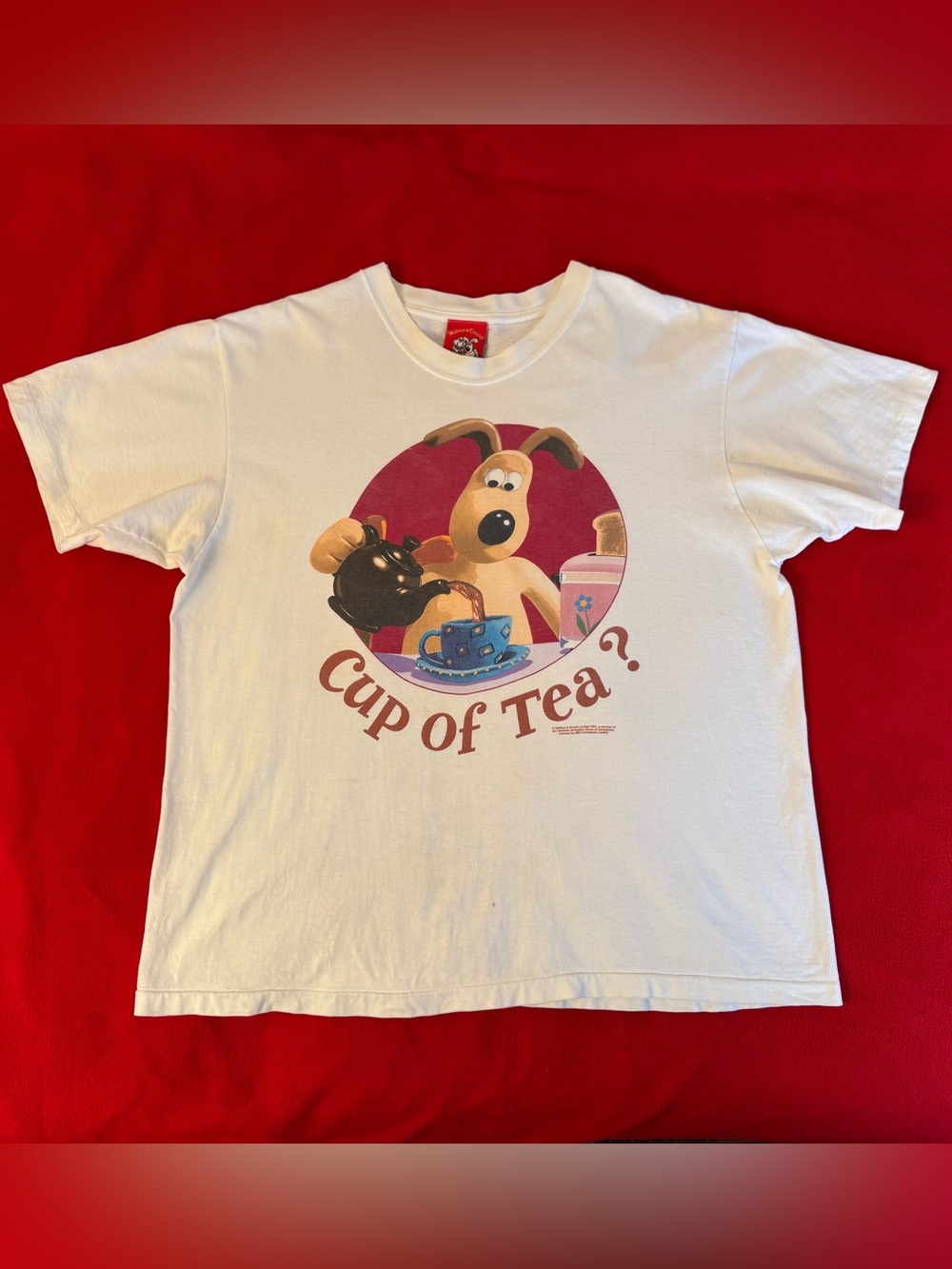 Vintage 90s Wallace and Gromit Dog Graphic Promo Movie Anime Shirt L Single Stit